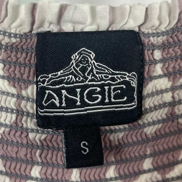 Angie Small Boho Bohemian Vacation Retro Abstract Print Mod Maxi Dress V Neck - Picture 5 of 8